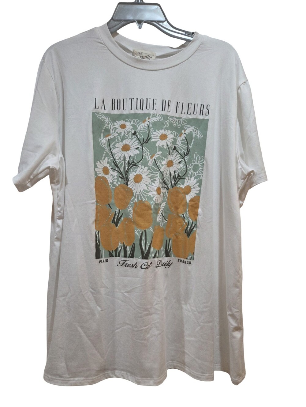 French Pastry LA BOUTIQUE DE FLEURS Botanical Design T-Shirt Women's XL GUC
